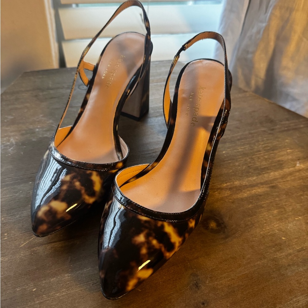 Kate Spade Brown Tortoise Heels - Picture 3 of 6